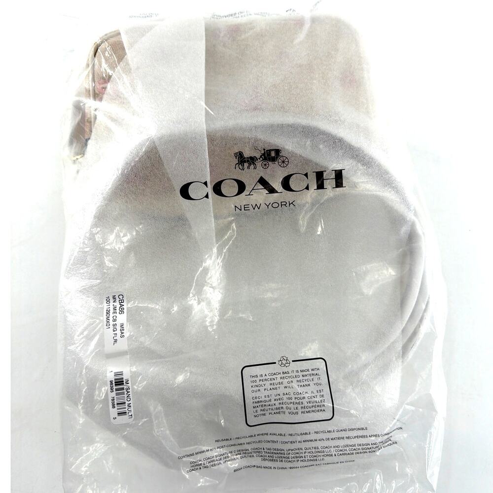Coach Gold Sand Multi Floral Print In Signature Canvas Mini Jamie Camera Bag - Picture 9 of 12